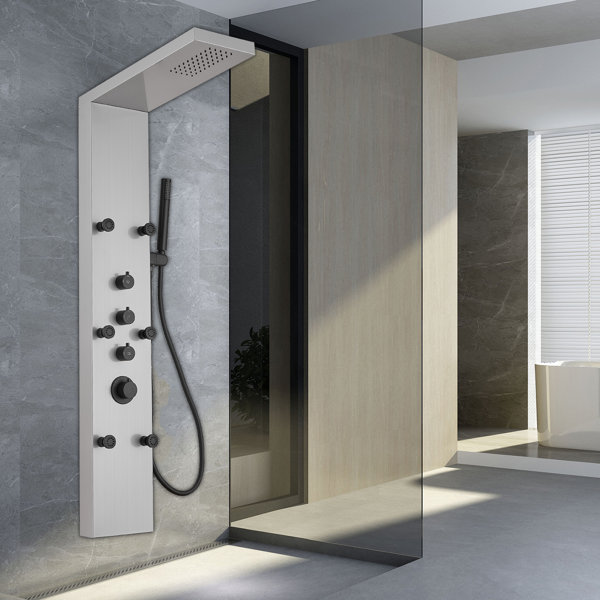 Greenspring Dual 3In1 6Jet Rainfall Shower Panel System With